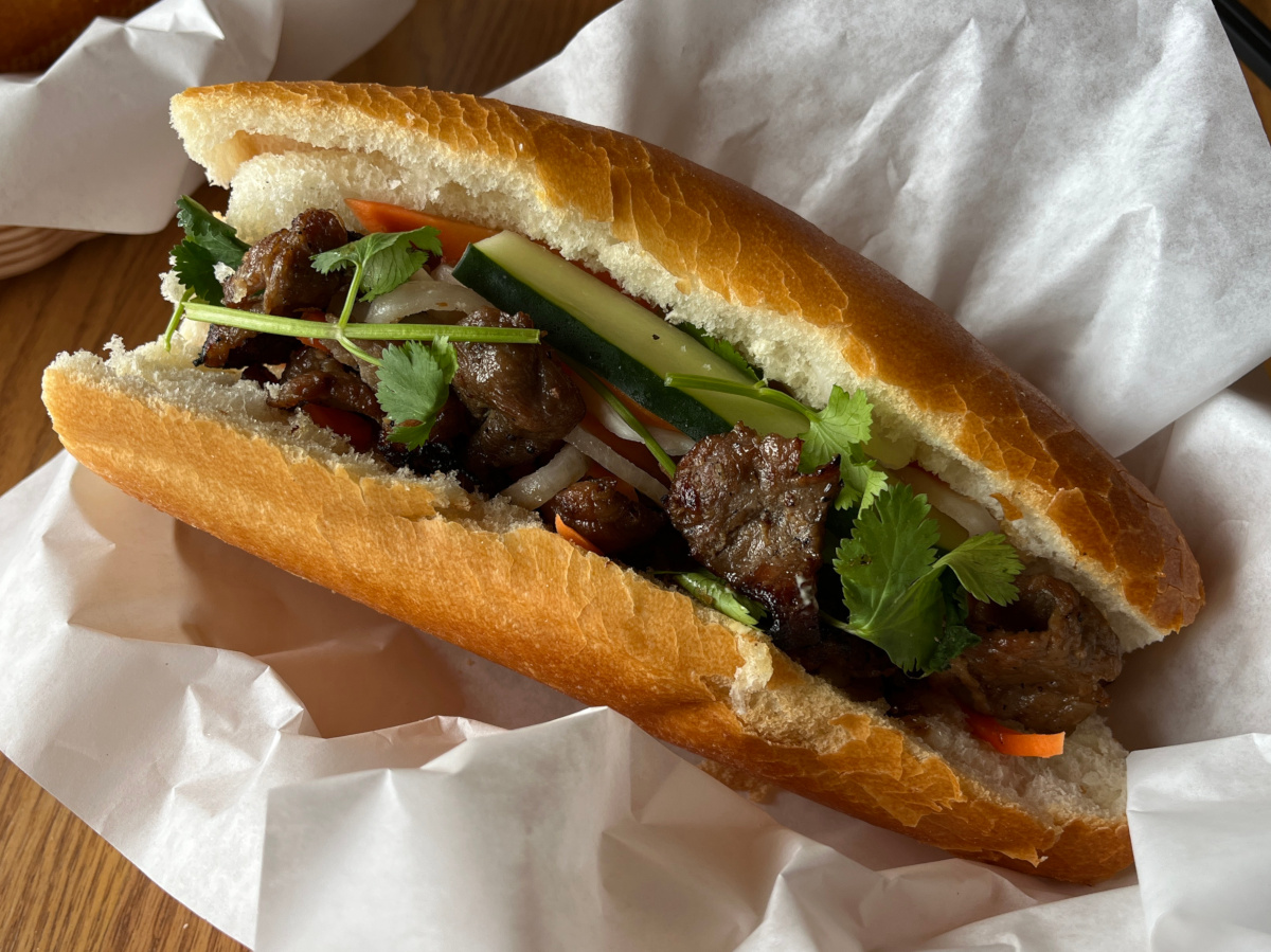 Vietnamese sandwich with grilled pork